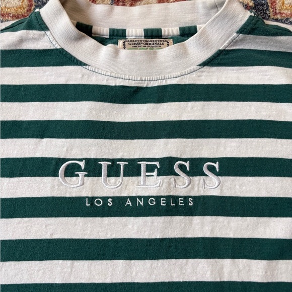 Guess Jeans Spellout Striped T-shirt Size XS - Picture 4 of 5